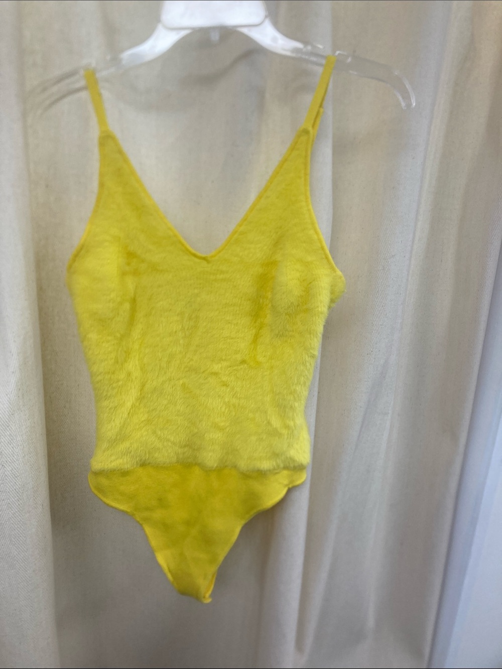 Free People Intimately Yellow Plush Bodysuit NWOT